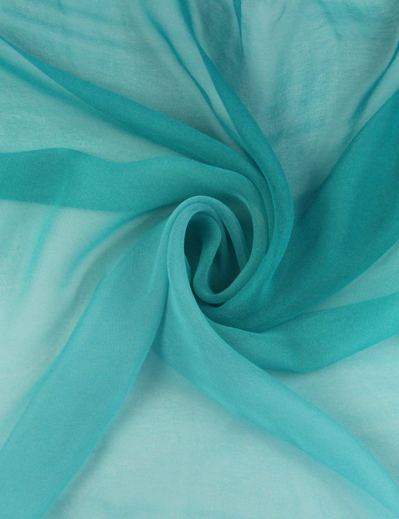PANTONIGHT Teal Chiffon Long Scarf Gradient Green Shaded Colors Lightweight Scarf For Womens (COL 705) - Image 3